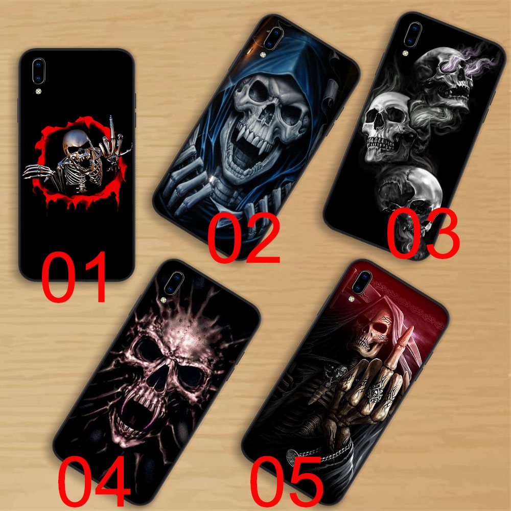 Soft Case Motif Tengkorak Warna Hitam Untuk Vivo V11 V15 Pro Y17 Y53 Y91 Y91c Y93 Y95 Shopee Indonesia