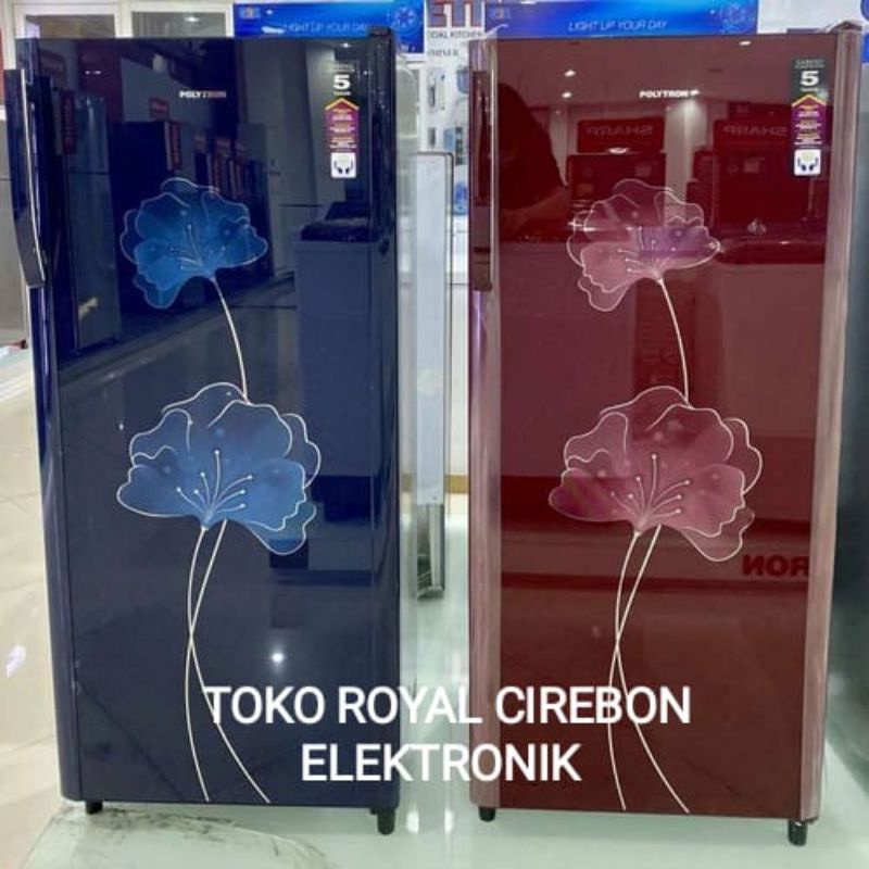 POLYTRON KULKAS 1PINTU TYPE  PRA 18BNR (utk kota Cirebon saja) GARANSI 5TAHUN COMPRESOR VOLUME 180LI