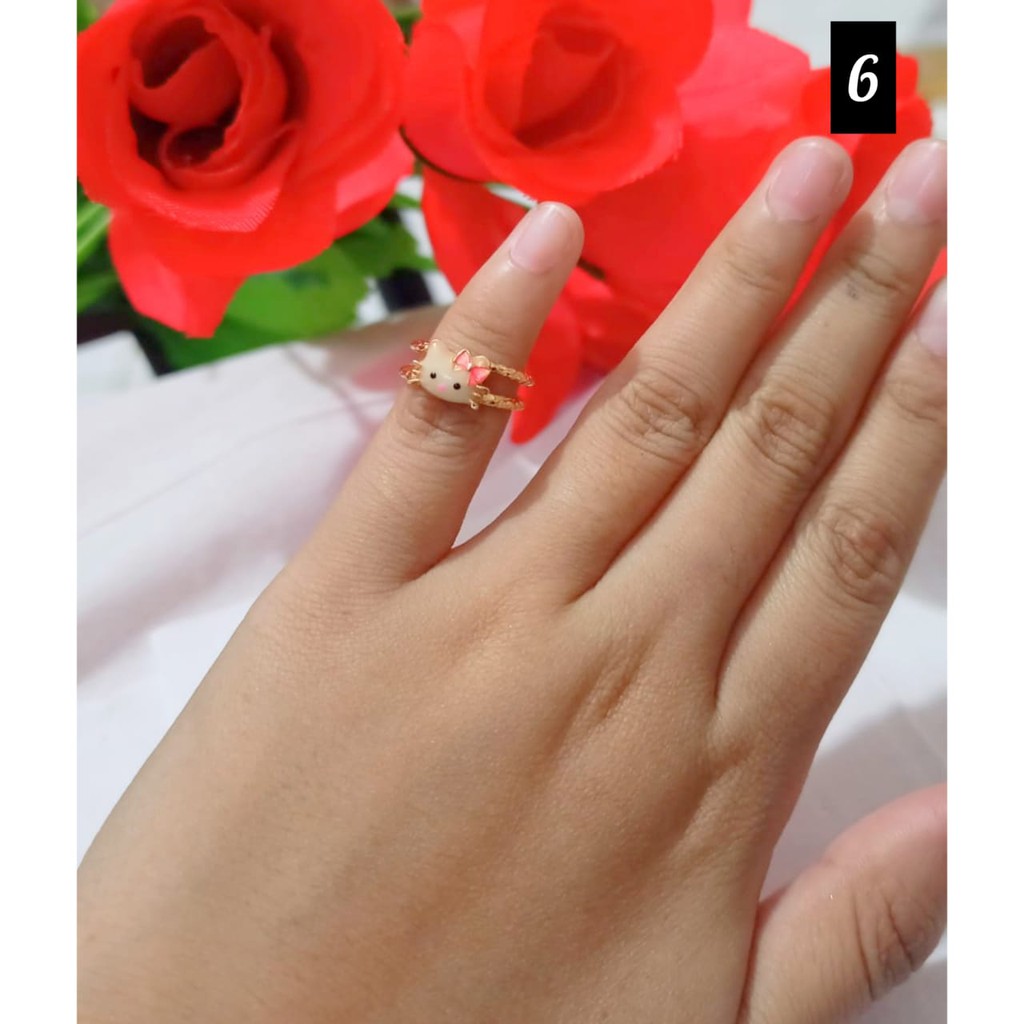 Cincin Anak Hello Kitty Fleksibel Bercahaya Xuping (COD)