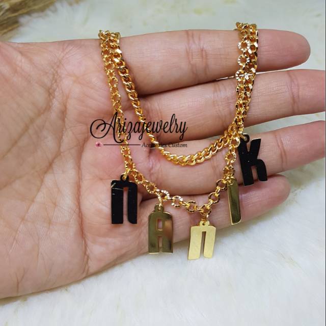 Kalung nama JEDAR 2 LAYER