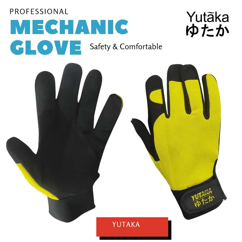 Sarung Tangan motor,sepeda,touring Yutaka warna kuning/Sarung Tangan yutaka Pendek Glove