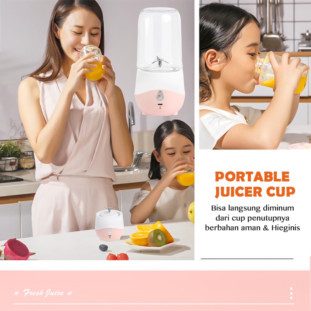 [SHIYAN] Blender Jus Portable / Blender Juicer Cup USB Rechargeable / Juicer Mini Electric Belender