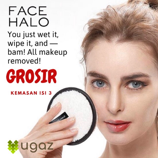 Pembersih make up - Pembersih Wajah ajaib - Makeup remover - Face Halo Grosir Isi 3