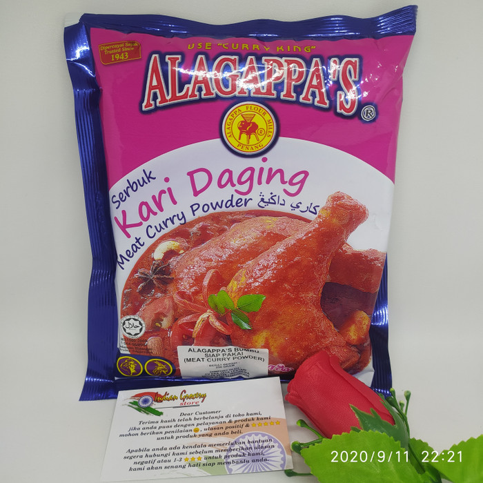 

Bumbu Kari Daging/Meat Curry Powder Alagappas 250gr