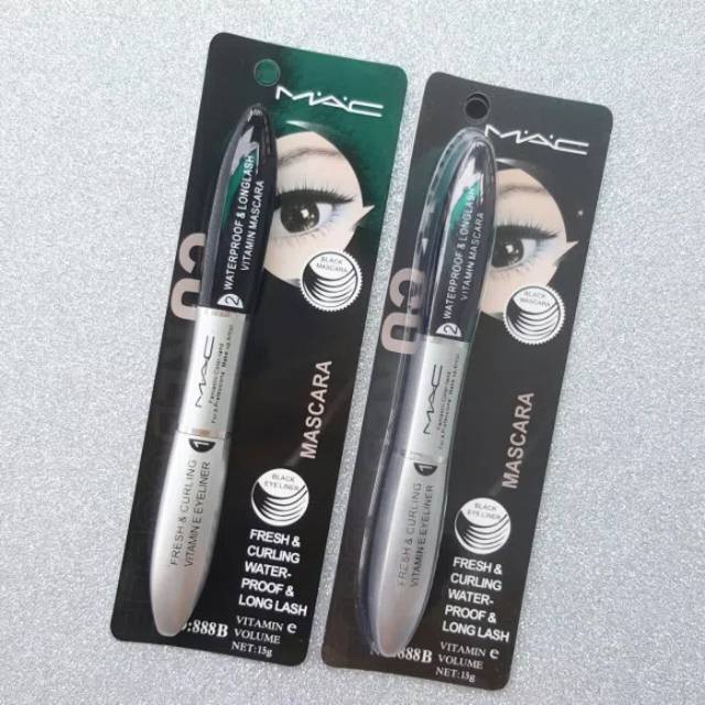 MASCARA &amp; EYELINER M.A.C 2in1 HITAM WATERPROOF