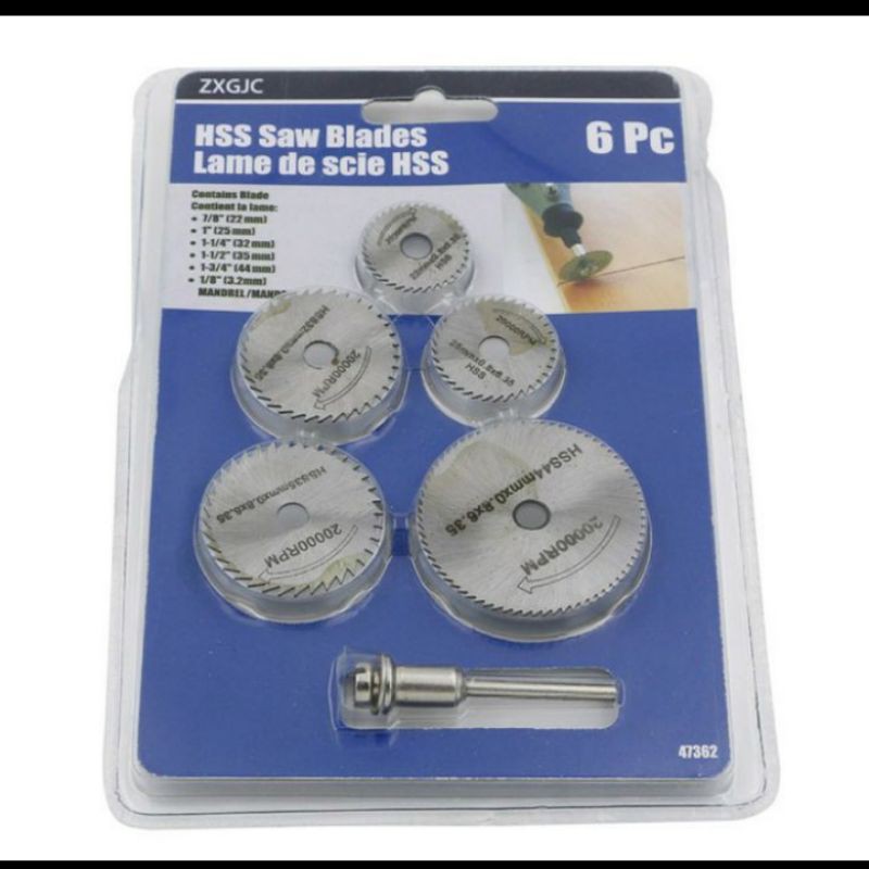 5 pcs Mata Bor HSS Gergaji Potong Saw Mandrel Cutting Disc Pemotong