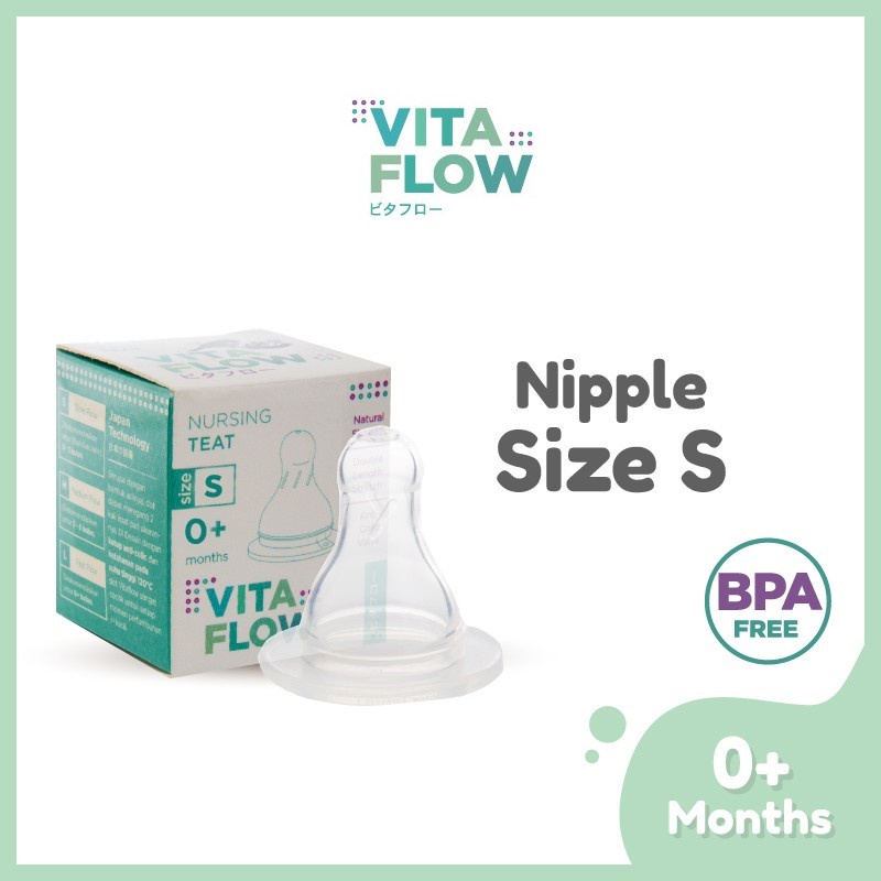 VITAFLOW Standard  Neck Nipple 1pc Dot Pengganti Teat Anti colic