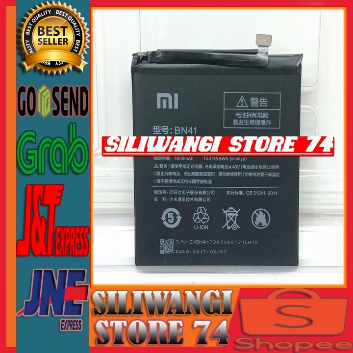 Battery Baterai Batre Handphone Xiaomi Redmi Note 4 Note4 BN41 Bn 41 Bn-41 Batteri HP Original 100%