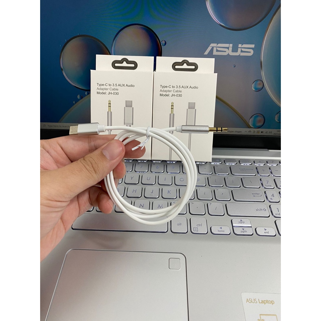 Kabel Type C to 3.5 AUX JH-030 Audio Adapter Mobil Headset Aluminium Alloy Material