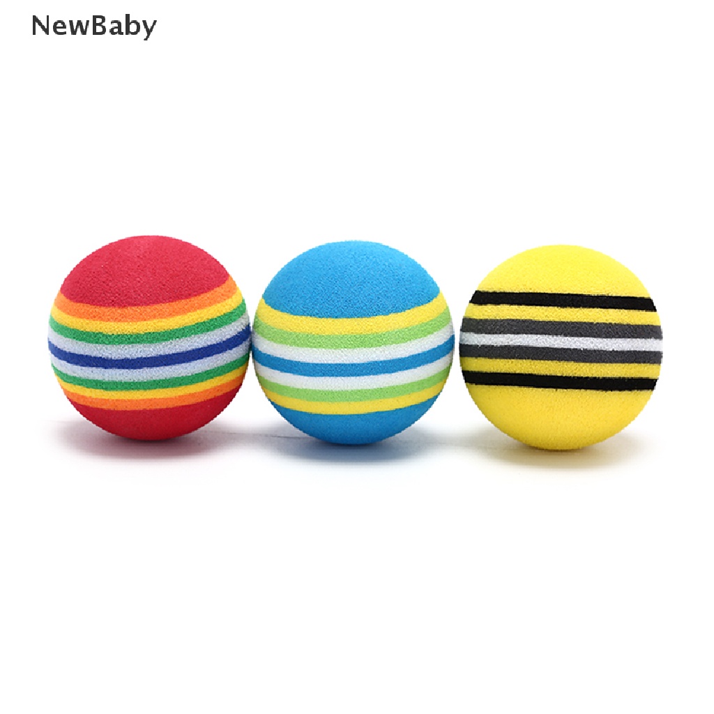 NewBaby 10Pcs Rainbow Stripe foam Sponge Golf Balls Swing Practice Training Aids ID