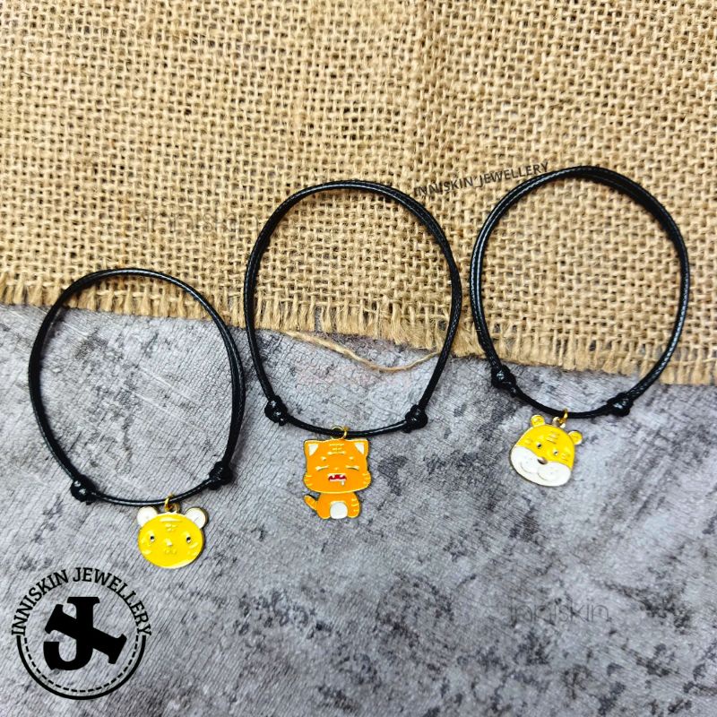 (1.5MM) Gelang Liontin Tiger / Gelang Liontin Singa / Gelang Liontin Harimau / Gelang Liontin Lucu / Gelang Korea