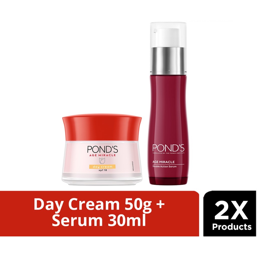 POND'S AGE MIRACLE DAY & NIGHT CREAM 50G + SERUM 30ML PONDS AGE MIRACLE - AGE MIRACLE DAY CREAM & SE