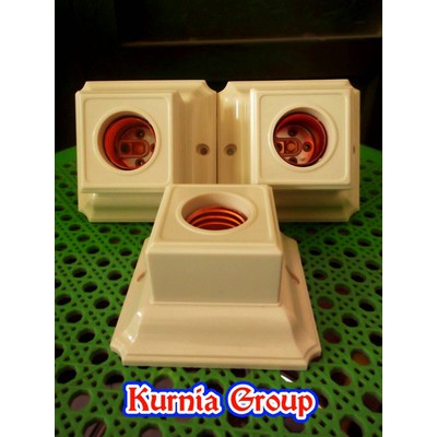 FITIN PLAFON BROCO SEGI 4 CREAM LAMP HOLDER RUMAH LAMPU E27 PITING DUDUKAN BOHLAM TEMPEL PLAFON 1210