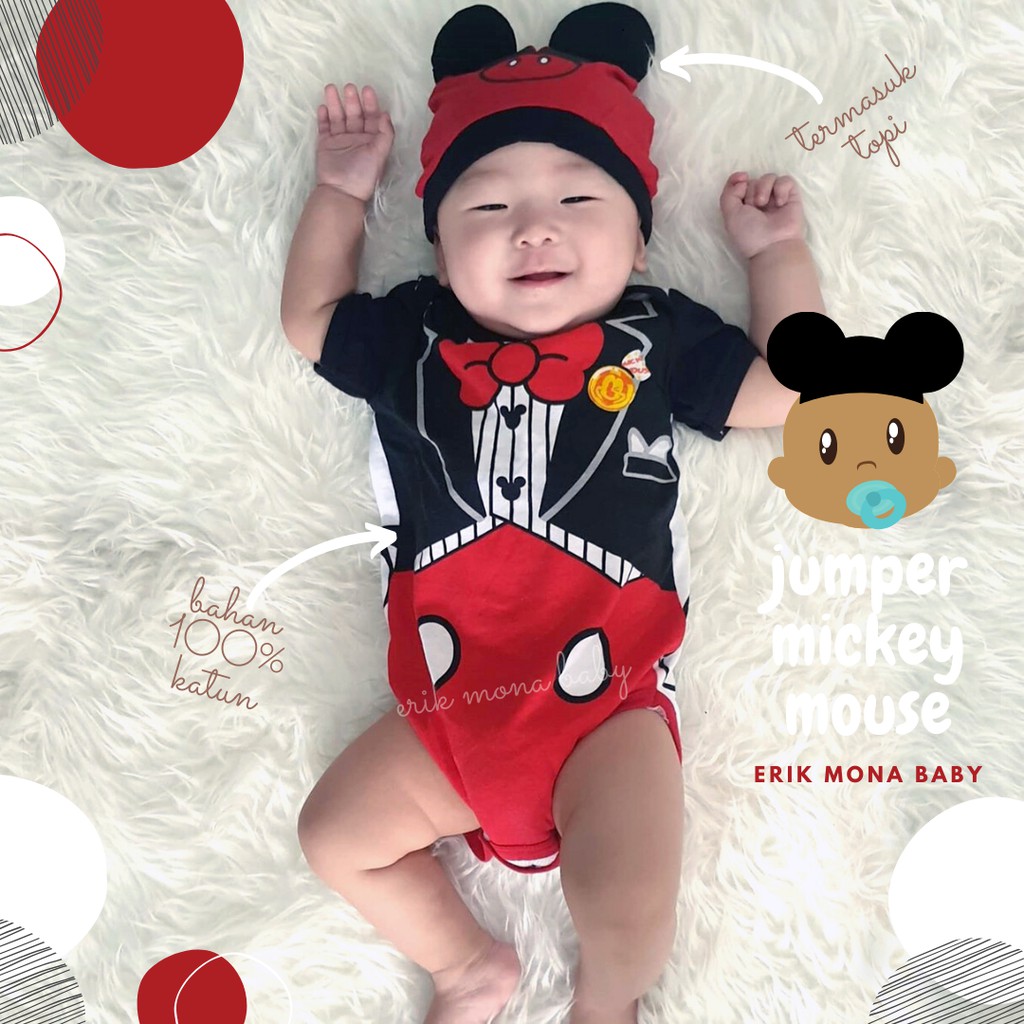 baju bayi jumper bayi jas miki mickey mouse