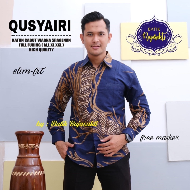 Batik Pria QUSYAIRI Full Furing Bahan Katun Halus High Quality