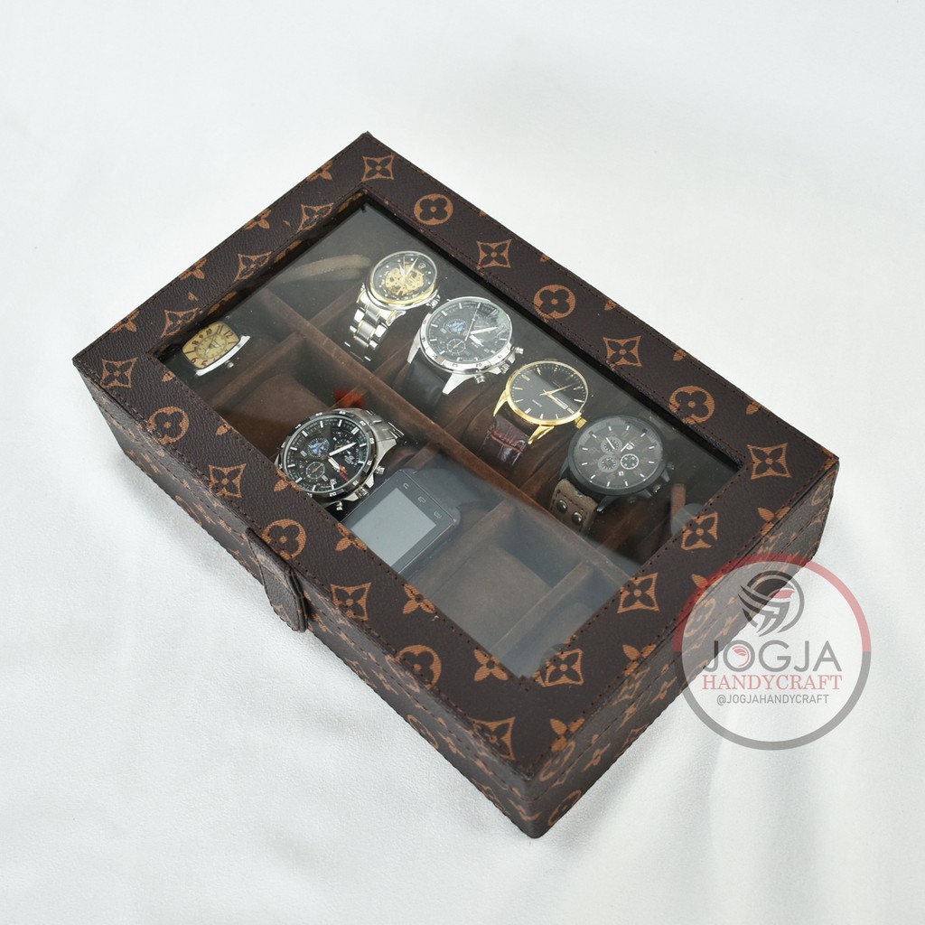 Kotak Jam Tangan Isi 12 | Box Jam Tangan - Motif Mono