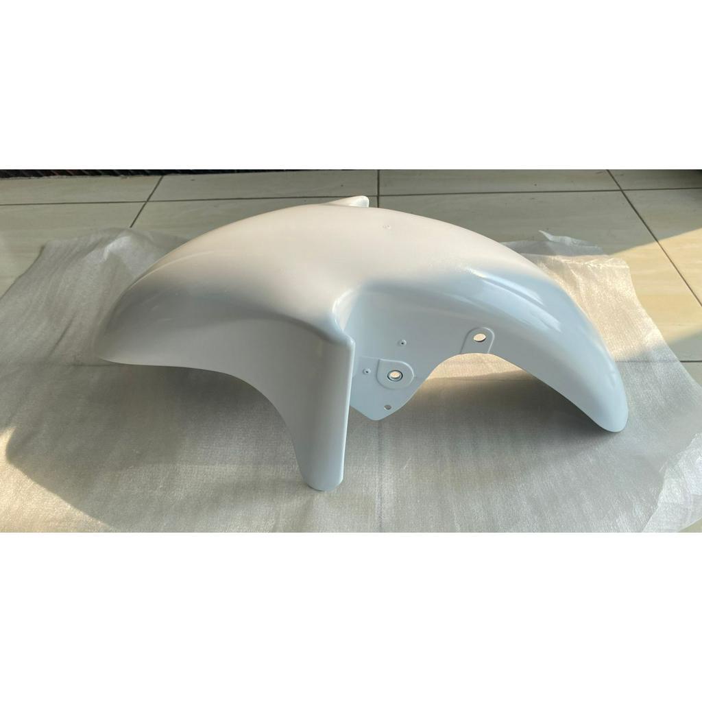 Spakbor Depan Fender Front Kawasaki Ninja RR OLD Putih Mutiara Plus Brecket Besi