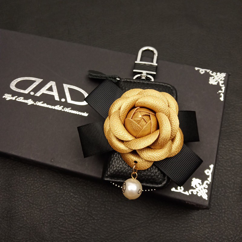 Gantungan Sarung Dompet Kunci DAD Bunga Flower Passion Persegi Kulit Premium Series
