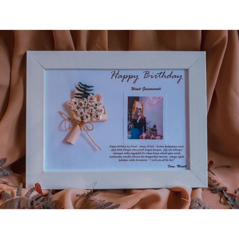 FOTO FRAME & BUKET BUNGA EDELWEIS ASLI