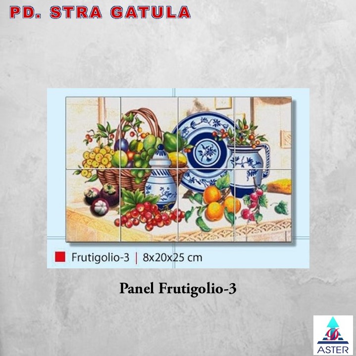 Keramik Panel Gambar Dinding ASTER Frutigolio 8x20x25 cm - Panel Dinding Bergambar Frutigolio