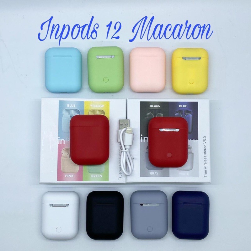 I12 Macaron TWS Headset Handsfree Earphone Bluetooth Wireless 5.0