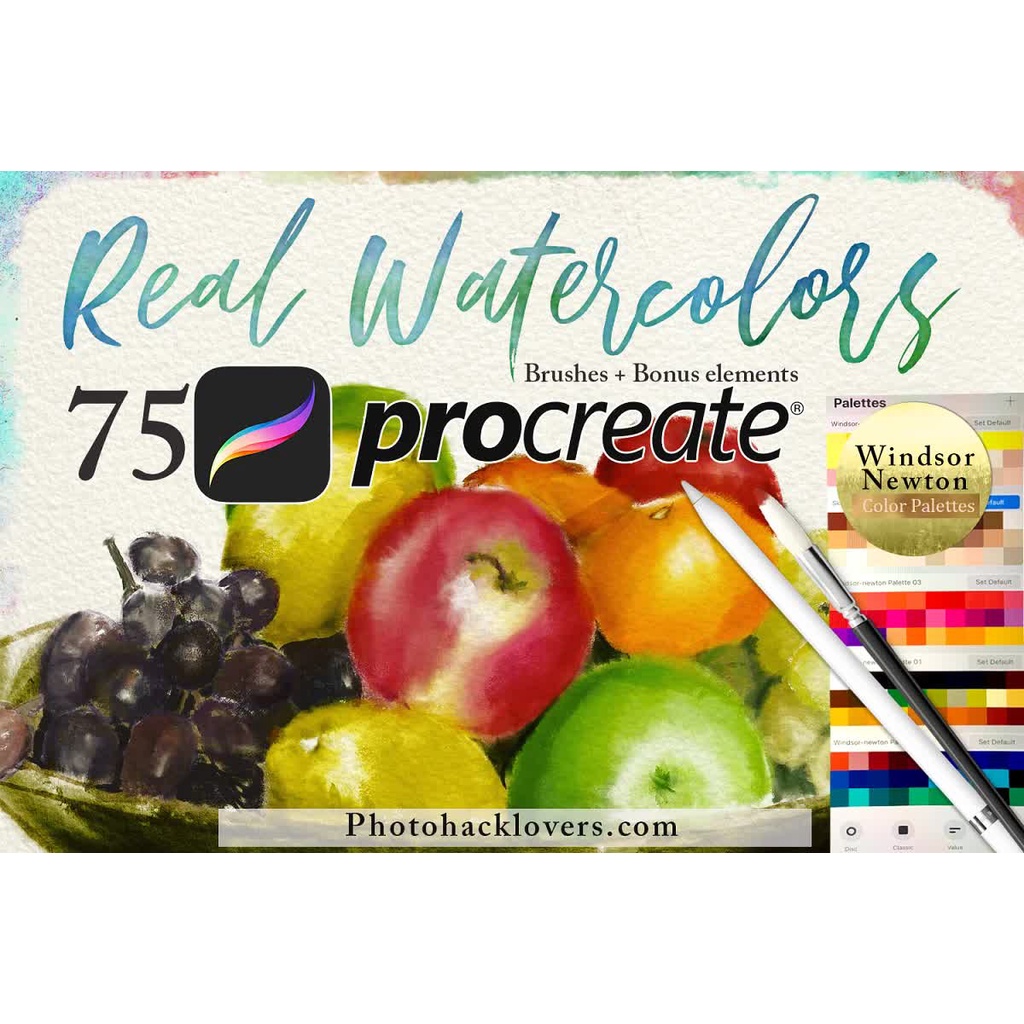 75 Procreate Watercolor Brush Bundle