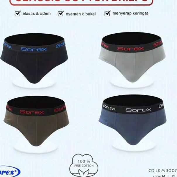 ナ ISI 3 CD Pria SOREX 3007 Karet Boxer / Boxer CD Cowok SOREX - sckmenwear GROSIR Big Sale