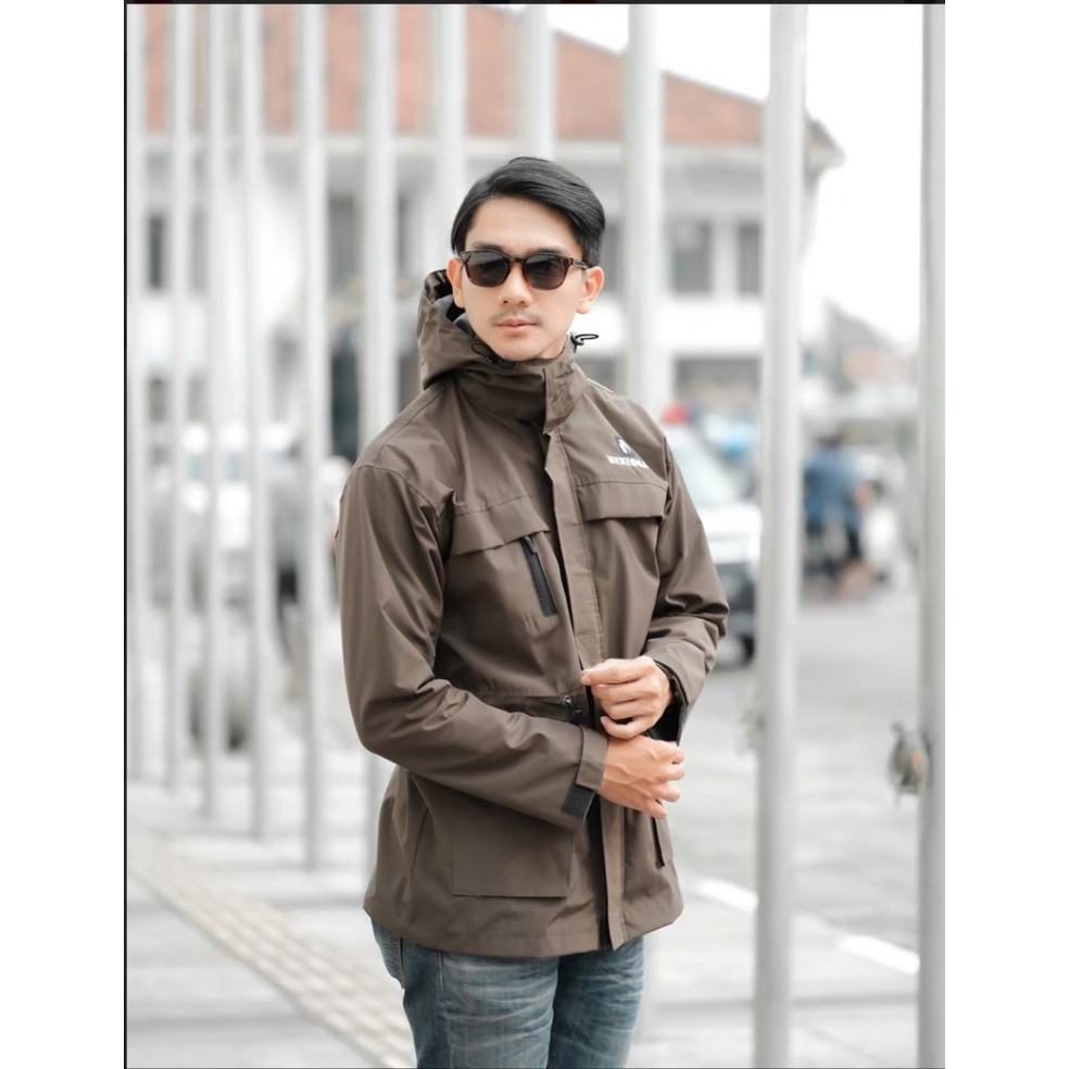 BAYAR DITEMPAT - JAKET COWOK PARASUT PRIA WATERPROOF HOODIE ANTI AIR OUTDOOR PARASIT DISTRO KEREN MURAH TERBARU