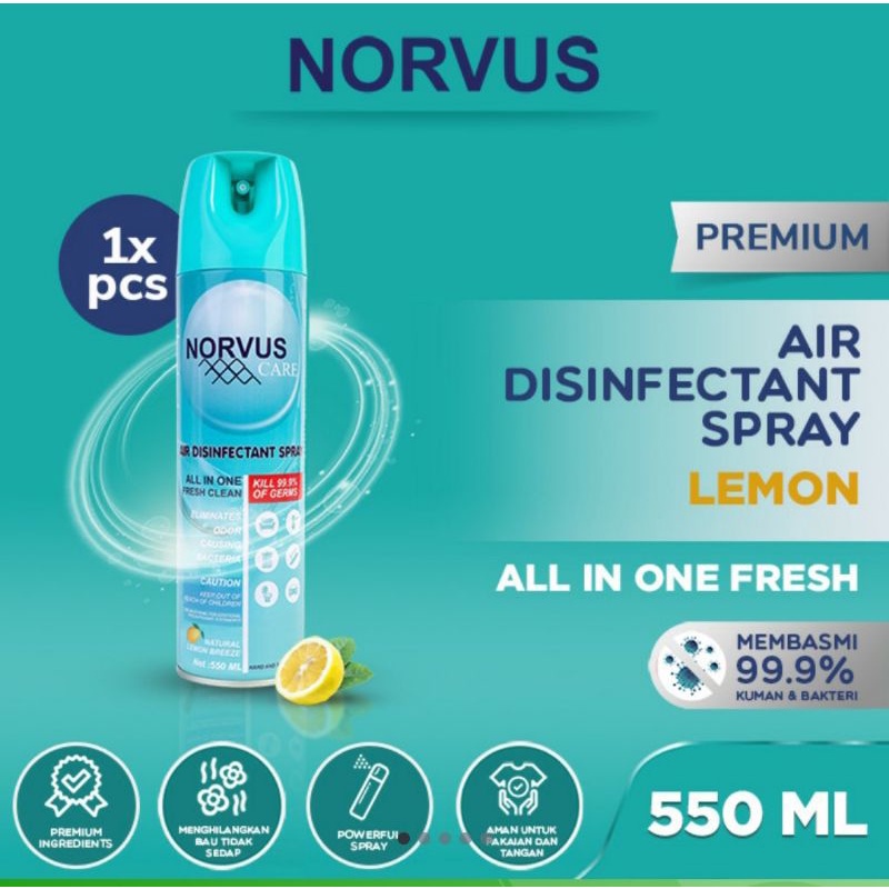 NORVUS Air Disinfectant Spray Aerosol 550 ml Varian Lemon