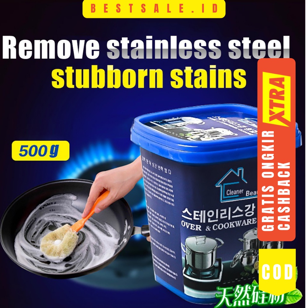 Krim Kerak Karat - Penghilang Noda Stainless Panci Kettle Kompor - Stainless Steel Cleaner Paste