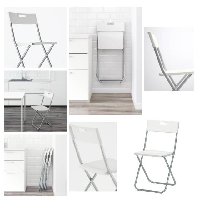 Kursi Lipat Warna Putih, Bahan Plastik Polipropilena, Baja Galvanis, Cocok untuk Kursi Teras/ Makan