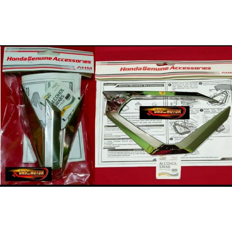 CHROME asesoris aksesoris cover knalpot dan garnis radiator vario 125-150 NEW LED 2018-2020 ORIGINAL