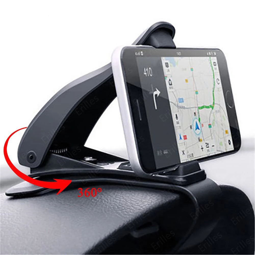 Car Phone Holder 360 Degree Universal Adjustable Navigation Dashboard Fixed By Clip