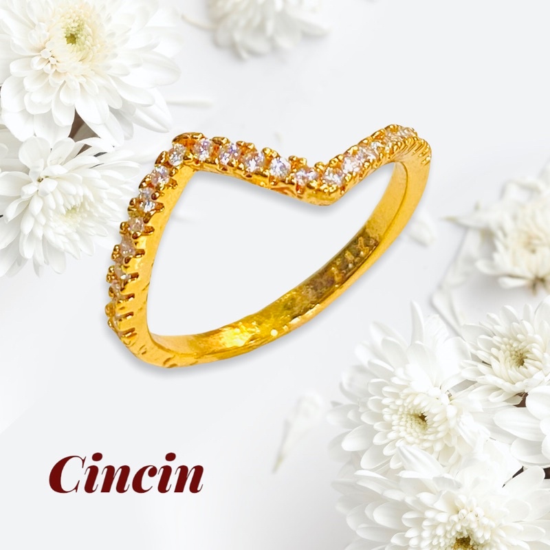 Cincin wanita // cincin permata // cincin lapis emas // berlian replika //perhiasan // cincin markis