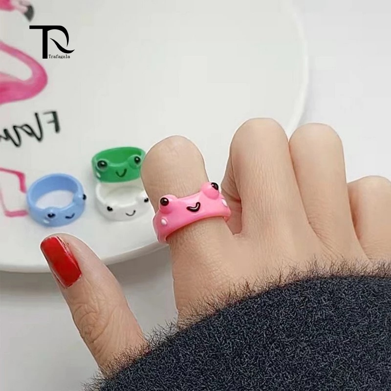 Cincin Anak Desain Kartun Hewan Katak Ayam Lucu Kreatif Untuk Travel / Pesta / Hadiah / Musim Panas