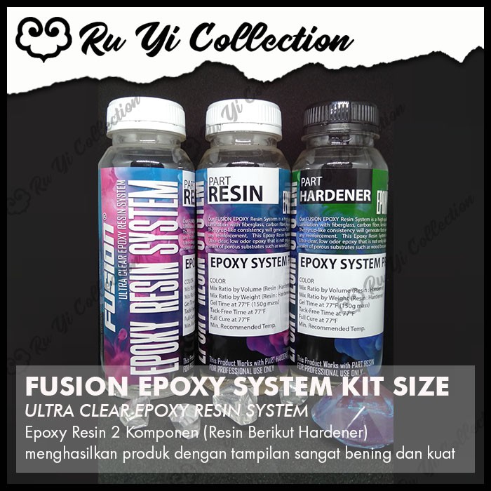 Epoxy Epoxi Resin FUSION Bening 750 Gram