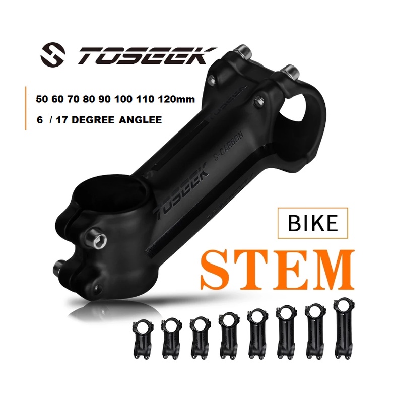 STEM CARBON TOSEEK 31.8 oversize 50 60 70 80 90 100 110 MM DERAJAT 6 17 5cm6cm7cm8cm9cm10cm11cm12cm