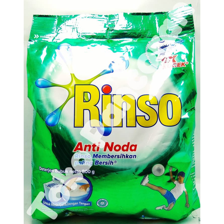 RINSO Anti Noda Deterjen Bubuk Pakaian 800 gr Shopee