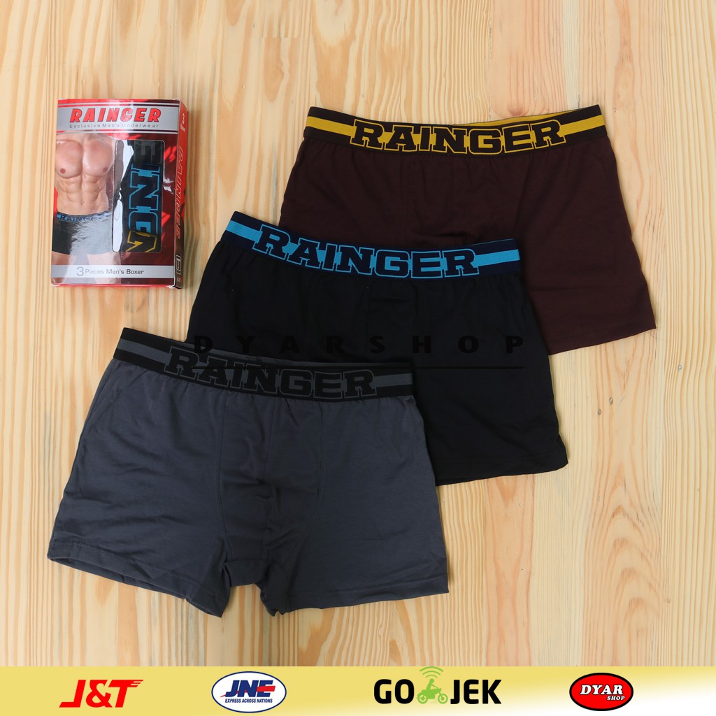 3 pc - Celana dalam pria BOXER RAINGER MERAH RG 08 - TOKO KL