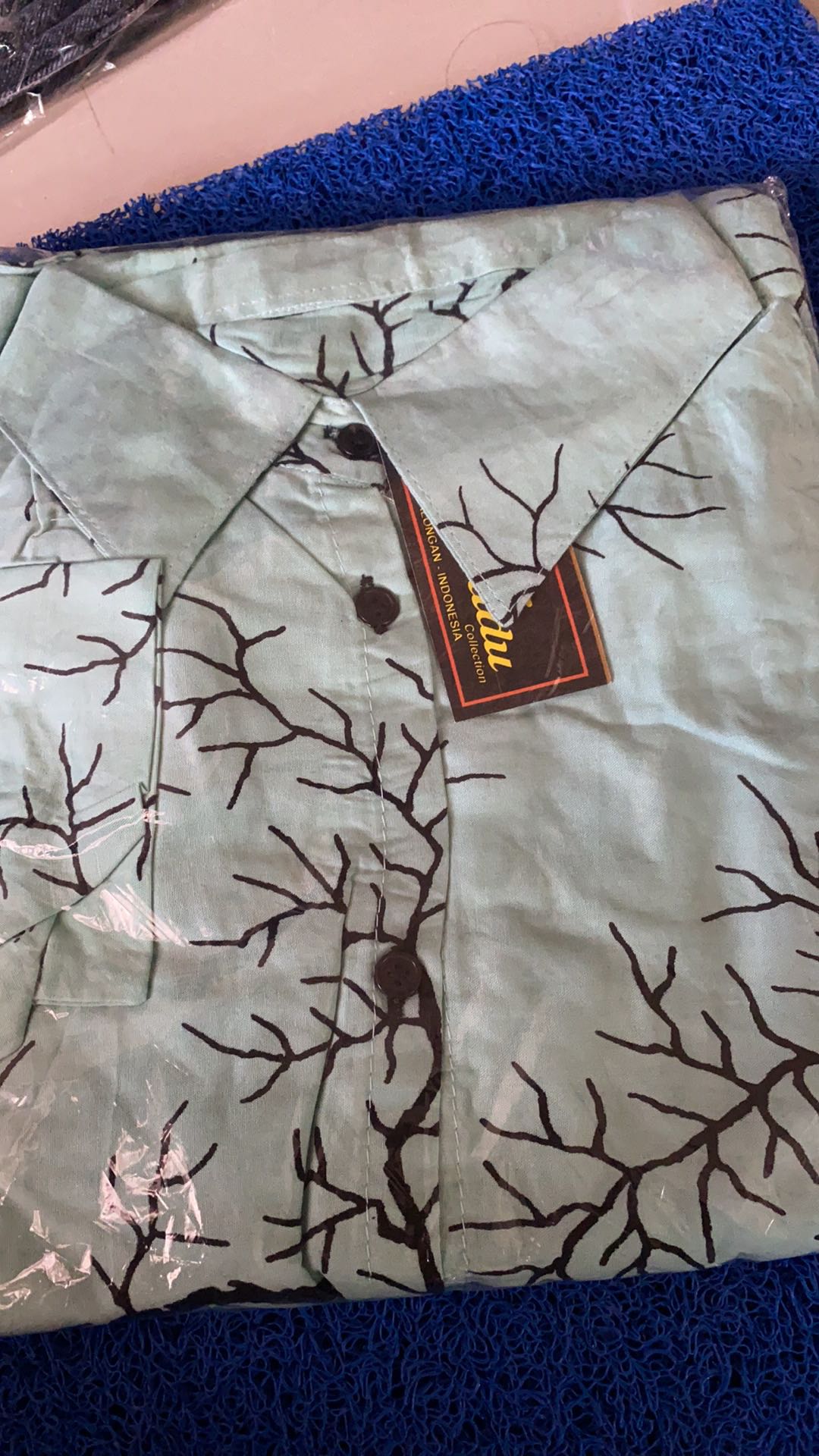 Tey-17 Batik Wanita Asj Sa Hrb026 Kenongo Kemeja Tosca Pendek Blouse Batik Jumputan Sogan