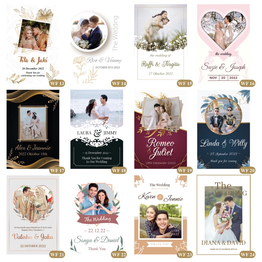 Kartu Ucapan TerimaKasih Souvenir Pernikahan Custom Cutting Bentuk Pola 1 Sisi | Hang Tag Kupon Penukaran Souvenir | Thank You Card Wedding Free Design