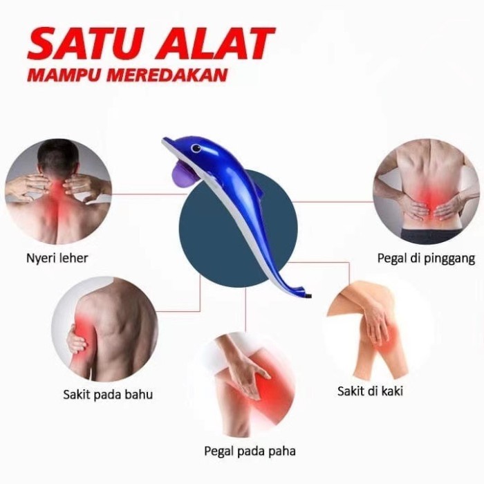 [ TERMURAH } Alat Pijat Elektrik Dolphin Stress Pain Reliver Massager USB Charging small dan jumbo -  Alat Pijat Infrared Dolphin Massager / Alat Pijat lumba lumba / Alat Pijat Elektrik serbaguna / Pemijat Punggung Elektrik / pijat leher, perut, kaki