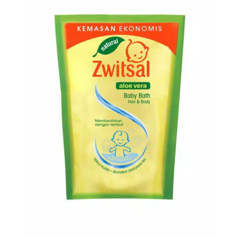 Zwitsal Natural Aloe Vera Baby Bath 2 In 1 Hair &amp; Body 450 ml