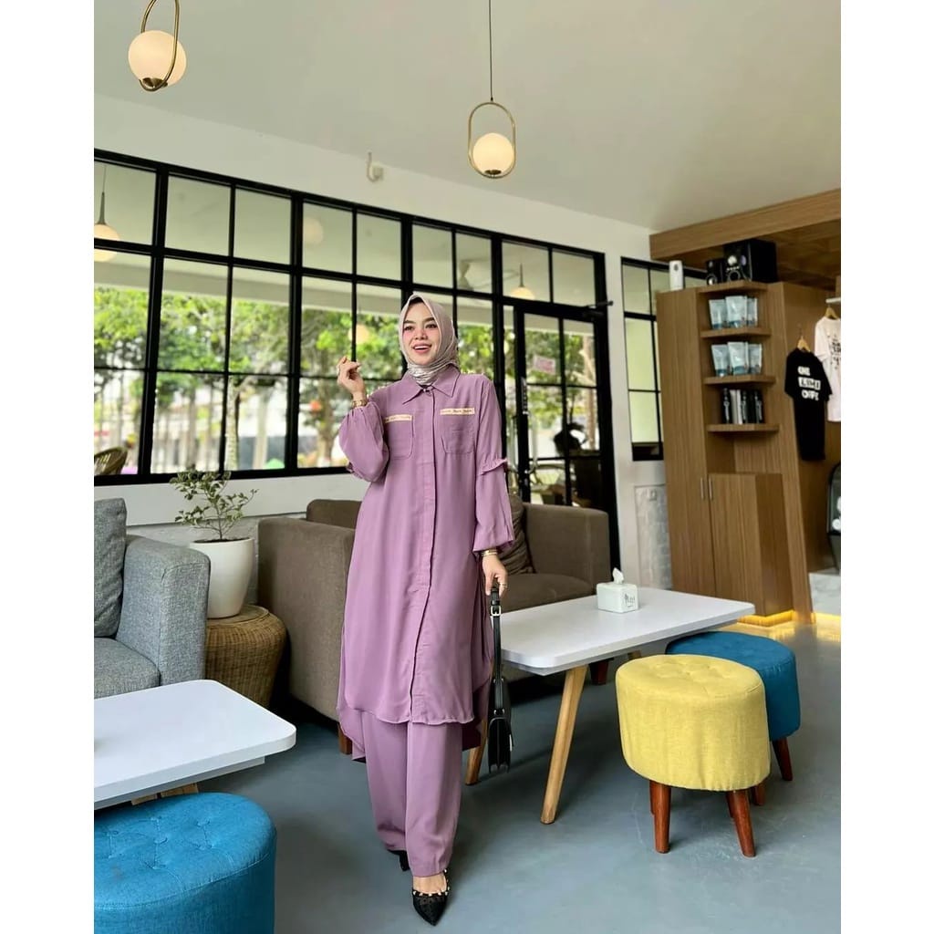 Kanaya Set Tunik Dan Celana Setelan Wanita Terbaru Matt Katun Rayon Premium Ootd Korean Style Baju Setelan Wanita Kekinian