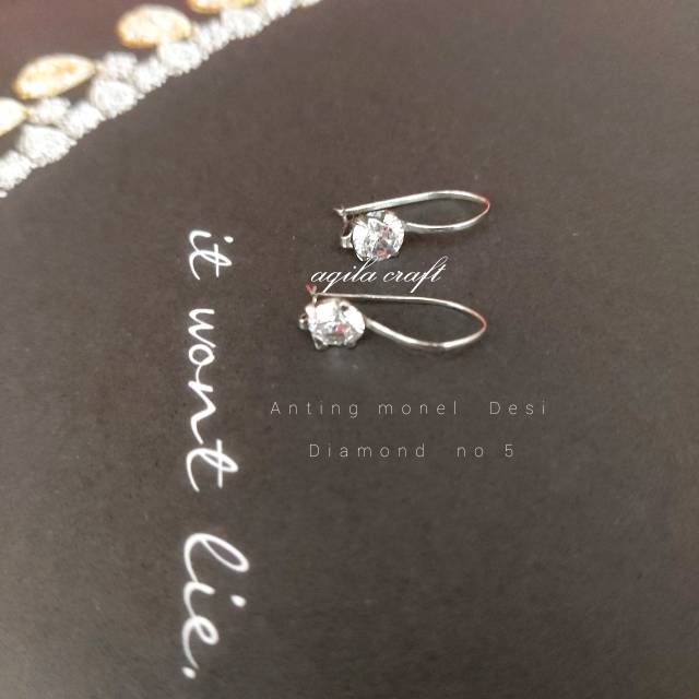 COD ANTING DESI MONEL DIAMOND NO 5 ANTING ANTI KARAT AKSESORIS WANITA STAINLESS STEEL