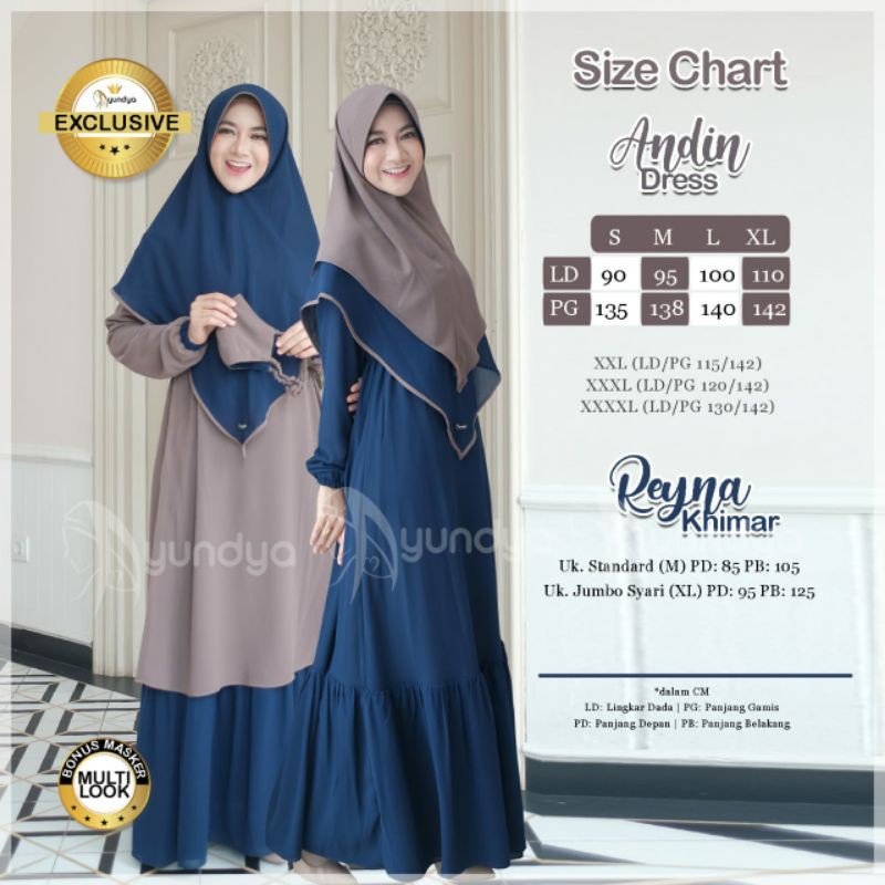 GAMIS SYARI BOLAK BALIK WARNA ANDIN DRESS