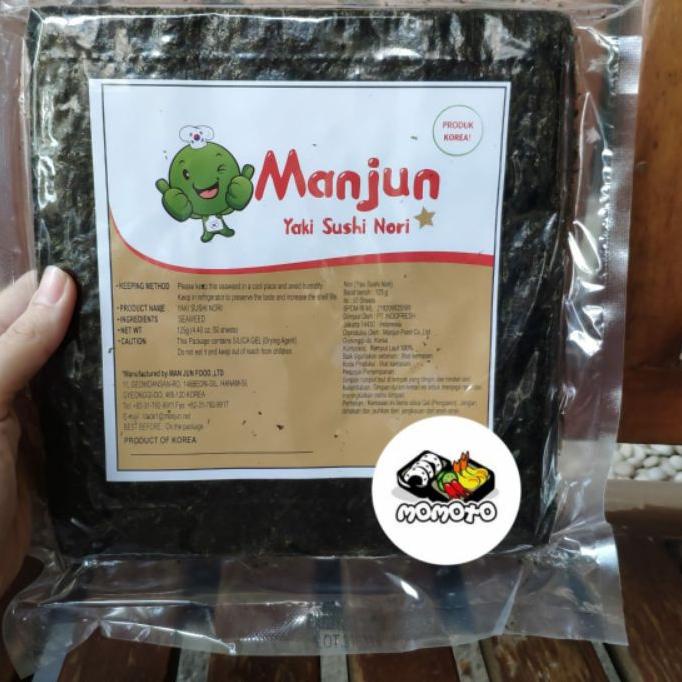 

Stok terbaru (PROMO) Manjun Nori HALAL Seaweed Rumput Laut Sushi Gimbap Korean Yaki Sushi Nori