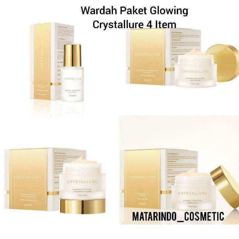 Jual Crystallure Glowing 4 Item ( OIL SERUM RICH HYDRA NIGHT