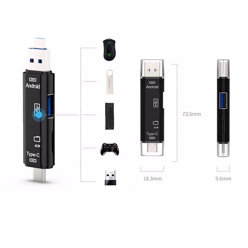 Natrberg Portable OTG Card Reader USB Type C Micro USB - D-188