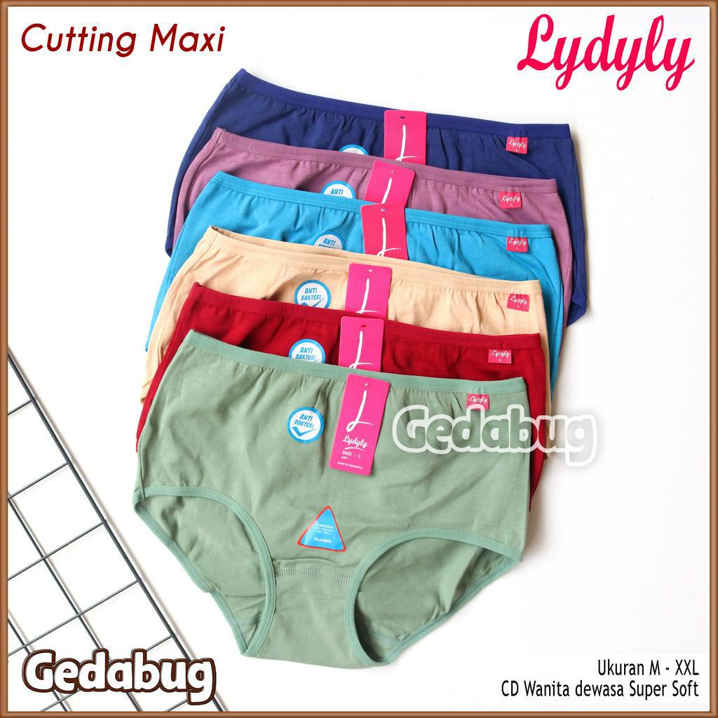 3 Pcs - CD Wanita Lydyly 1229 Cutting Maxi | Celana dalam wanita dewasa Super Soft Anti-Bakterial | Gedabug